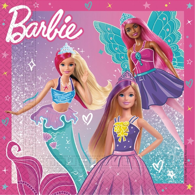 20 Serviettes Barbie Fantasy 