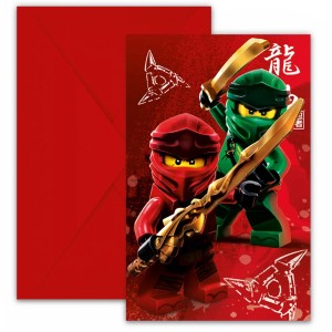 6 Invitations Ninjago