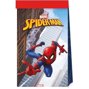 4 Pochettes Cadeaux Papier Spiderman Crime Fighter