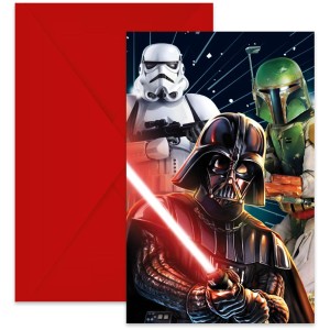 6 Invitations Star Wars Galaxy