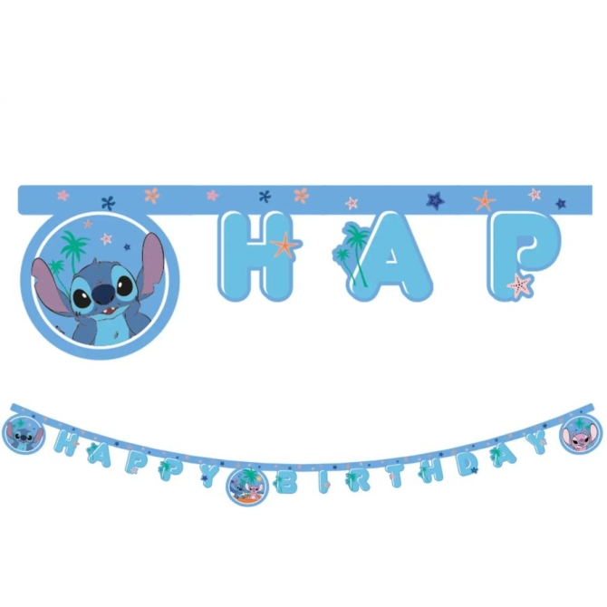 Guirlande Fanions Happy Birthday Stitch 