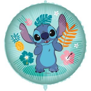 Ballon aluminium hlium 46 cm + Poids Stitch