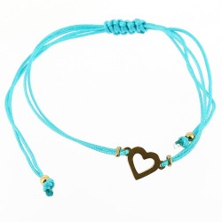 1 Bracelet Cordon - Coeur Acier Dor. n1