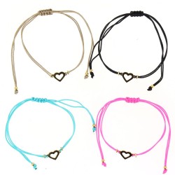 1 Bracelet Cordon - Coeur Acier Dor. n2