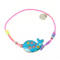 1 Bracelet Cordon Elastique - Requin/Baleine