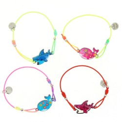 1 Bracelet Cordon Elastique - Requin / Baleine. n4