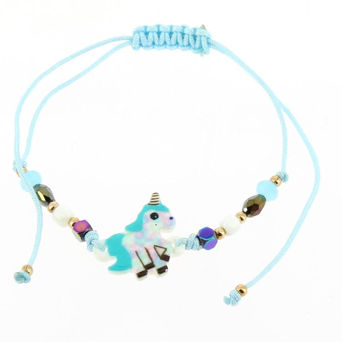 1 Bracelet Cordon Perles - Licorne 