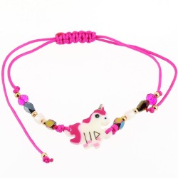 1 Bracelet Cordon Perles - Licorne. n1