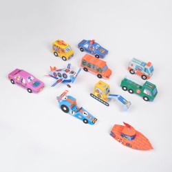 3D Paper Toys Vroom - 10 Vhicules DIY. n1