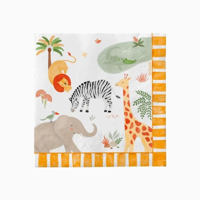 20 Serviettes Mon Premier Safari