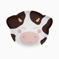6 Petites Assiettes Ferme en Folie Vaches / Cochons / Poussins. n°3