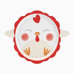 6 Petites Assiettes Ferme en Folie Moutons / Chiens / Poules. n°2