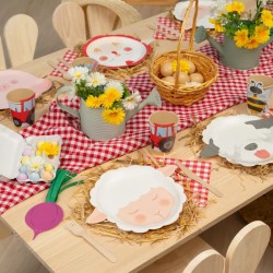 6 Petites Assiettes Ferme en Folie Moutons / Chiens / Poules. n°4