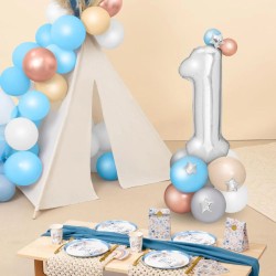 Bouquet de Ballons Argenté – Chiffre 1. n°1