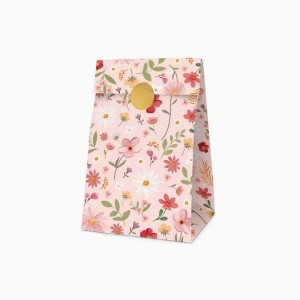 4 Pochettes Cadeaux Floral Rose