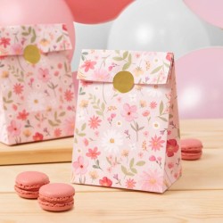 4 Pochettes Cadeaux Floral Rose. n°2