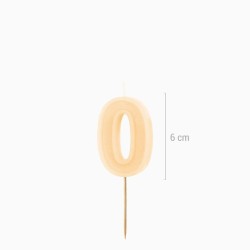 Bougie Chiffre 0 � Cr�me. n�2