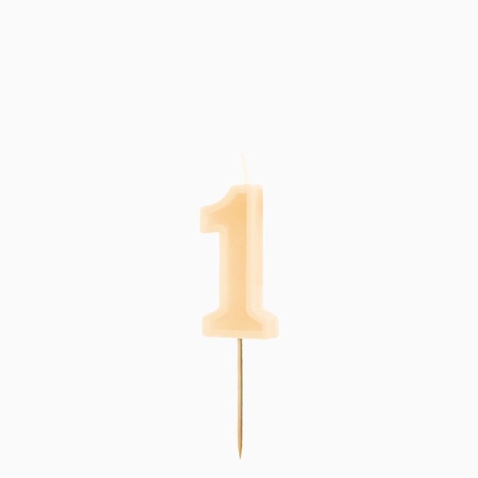 Bougie Chiffre 1 – Crème