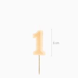 Bougie Chiffre 1 – Crème. n°3