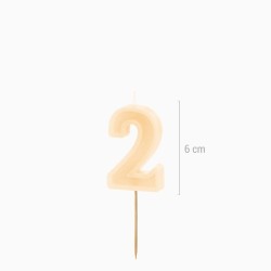 Bougie Chiffre 2 – Crème. n°1
