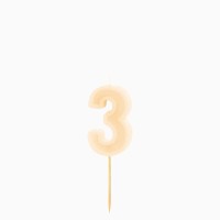 Bougie Chiffre 3 � Cr�me