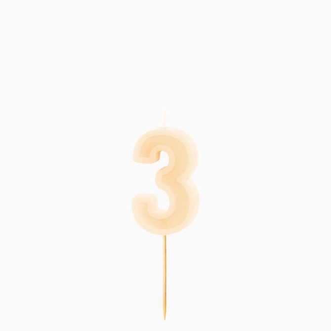Bougie Chiffre 3 – Crème