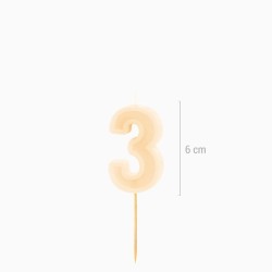 Bougie Chiffre 3 – Crème. n°1