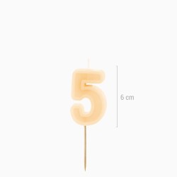 Bougie Chiffre 5 � Cr�me. n�1
