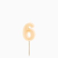 Bougie Chiffre 6 � Cr�me