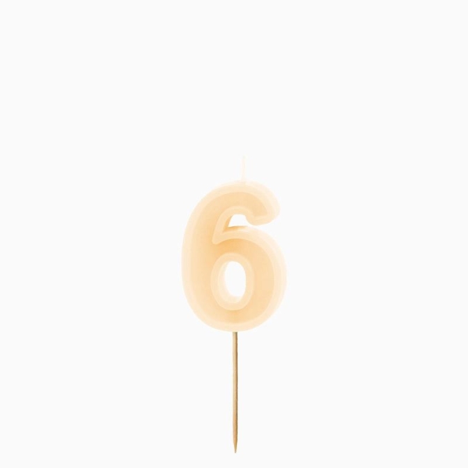 Bougie Chiffre 6 – Crème
