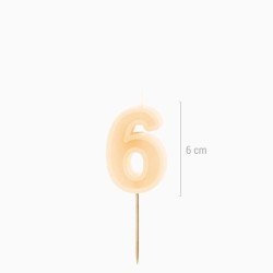 Bougie Chiffre 6 – Crème. n°1