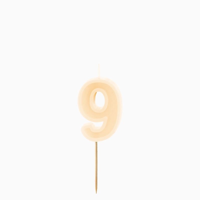Bougie Chiffre 9 – Crème