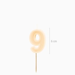 Bougie Chiffre 9 – Crème. n°1