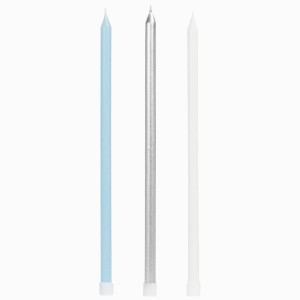 12 Bougies Bleues Extra-Longues � 14,5 cm