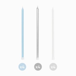 12 Bougies Bleues Extra-Longues � 14, 5 cm. n�1