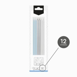 12 Bougies Bleues Extra-Longues � 14, 5 cm. n�3