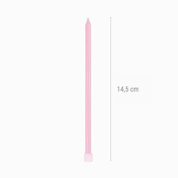 12 Bougies Roses Extra-Longues � 14, 5 cm. n�2