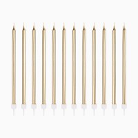 12 Bougies Or Extra-Longues � 14,5 cm