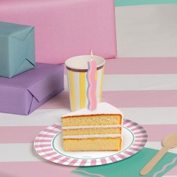 6 Bougies Ondulées Happy Vibes – 10 cm. n°3