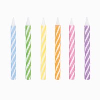 24 Bougies d'Anniversaire en Spirale � 6 cm