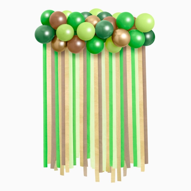 Kit Arche de Ballons et Rideau Vert � Dino 