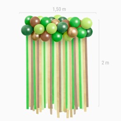 Kit Arche de Ballons et Rideau Vert � Dino. n�1