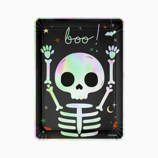 Lot de 2 Plateaux Halloween � Squelette Iris� 
