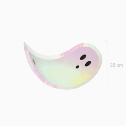 6 Assiettes Halloween – Fantôme Irisé. n°1