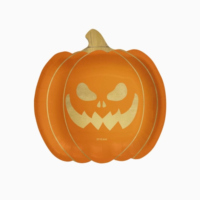 6 Assiettes Halloween Citrouille