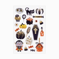 22 Stickers Halloween � Relief et Finition M�tallique Dor�e
