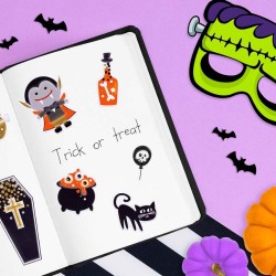 22 Stickers Halloween � Relief et Finition M�tallique Dor�e. n�3