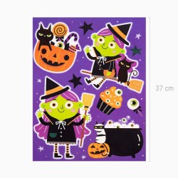 Sticker de Fenêtre Halloween – Petite Sorcière. n°1