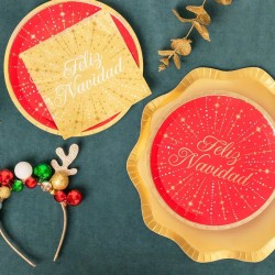 Lot de 2 Sous-Assiettes �toile Dor�e M�tallis�e � 33 cm. n�3