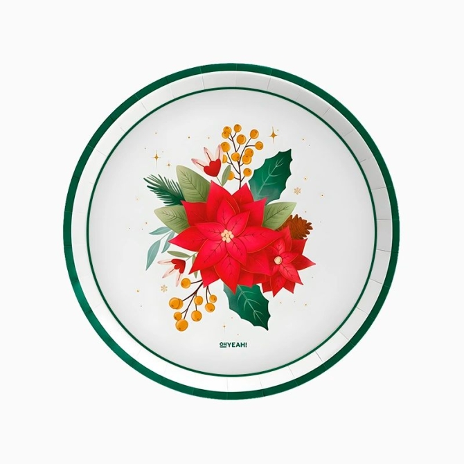 6 Assiettes Poinsettia de No�l 